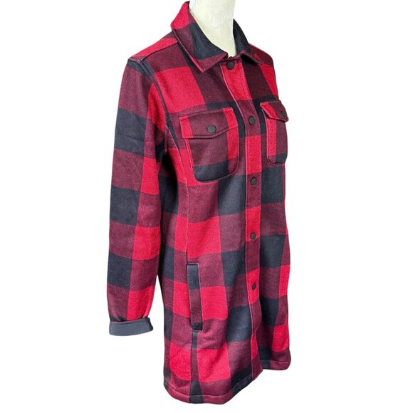 Lands' End red and black buffalo plaid snap front jacket XS 2-4 - Picture 2 of 10
